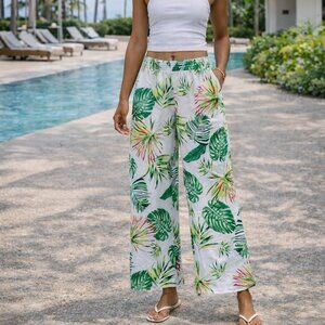 Neiman Marcus Tropical Linen Resort Pants NWOT